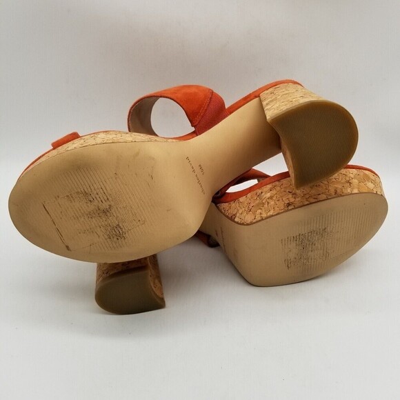 Charles David Women Jinx Platform Heel Slide Sandals Russet Suede 10 - Picture 6 of 8
